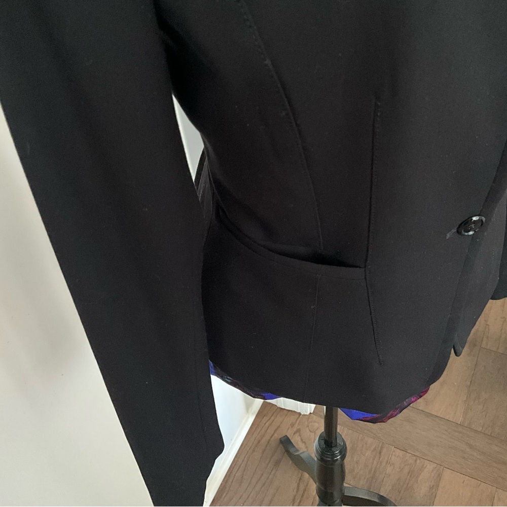 WHBM Jacket Black Blazer White House Black Market Collarless Fitted Jacket - Picture 4 of 10